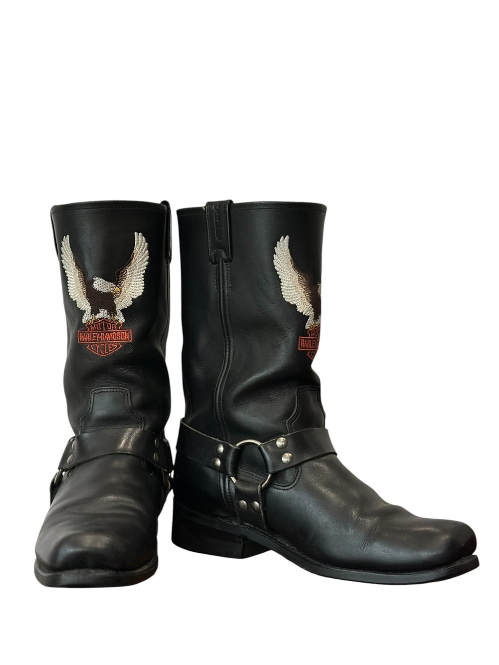 Harley Davidson Mens Vintage 91002 Embroidered Eagle Harness Motorcycle Boots 11